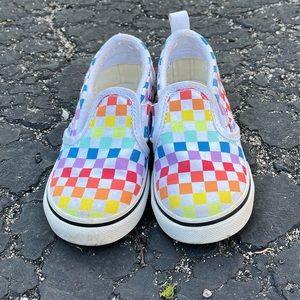 Vans slip-on v rainbow size 8